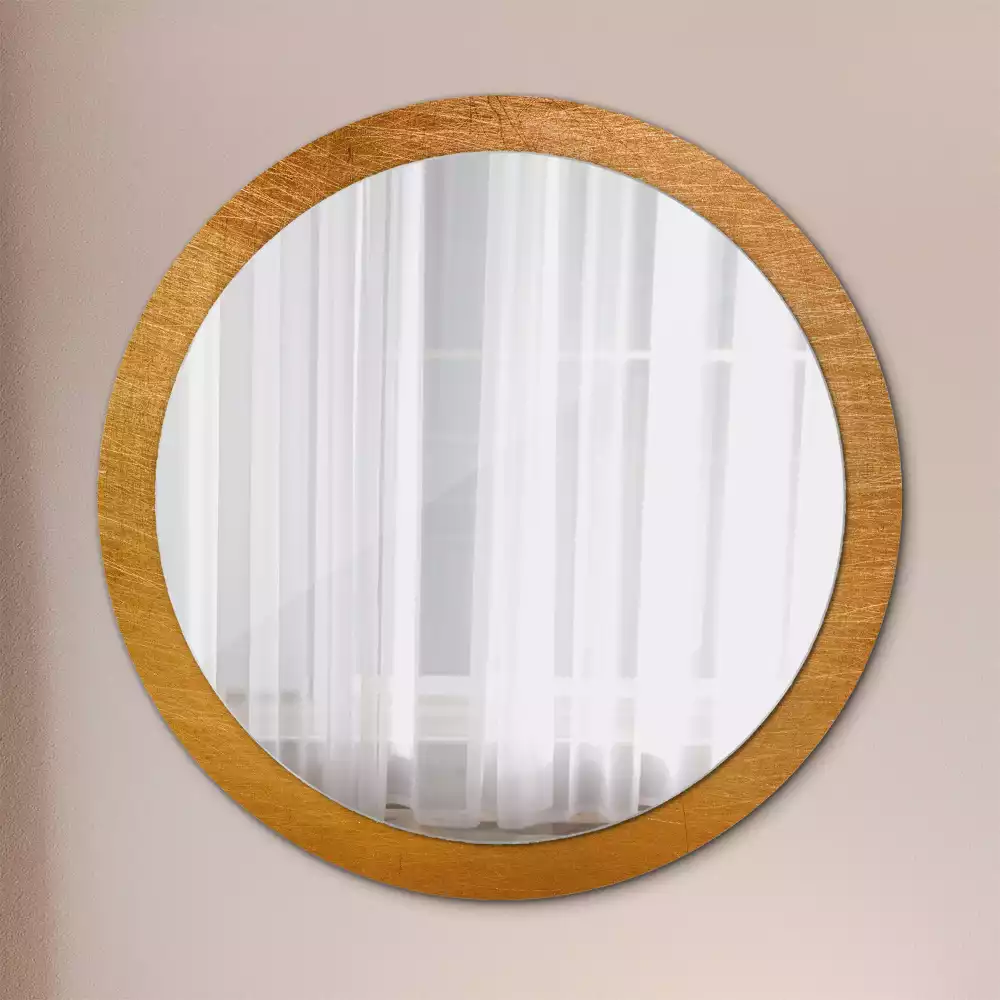 Miroir rond cadre avec impression Style loft vintage