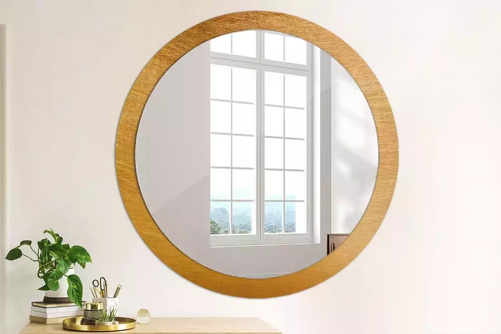 Miroir rond cadre avec impression Style loft vintage