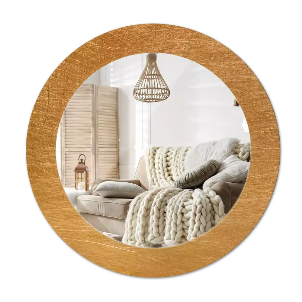 Miroir rond cadre avec impression Style loft vintage