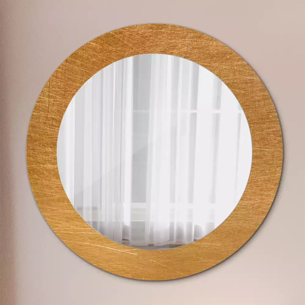 Miroir rond cadre avec impression Style loft vintage