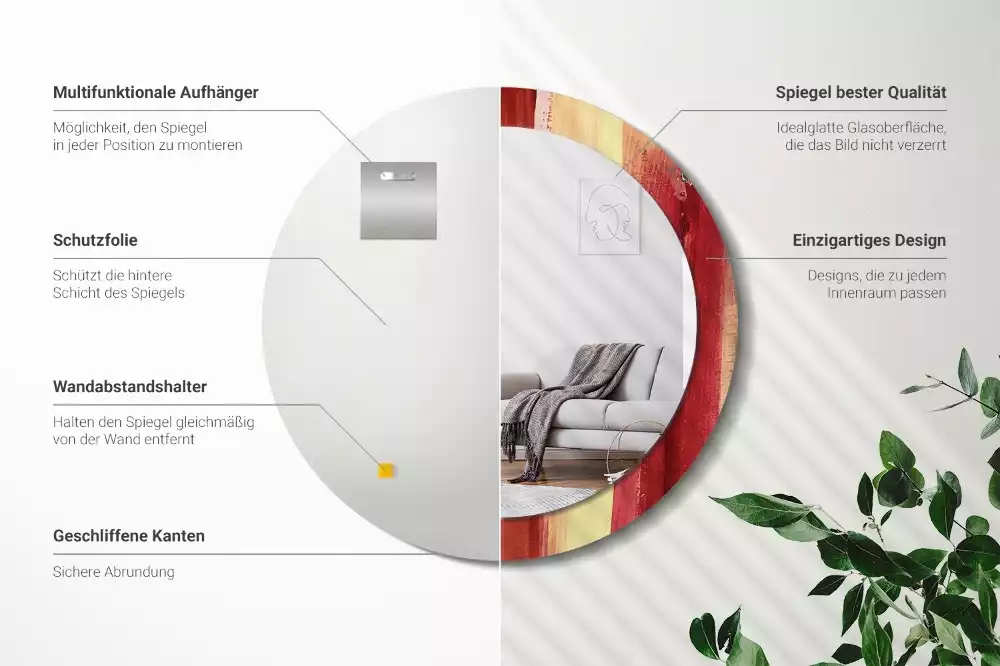 Miroir rond imprimé Image abstraite