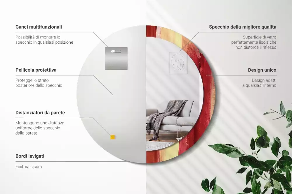 Miroir rond imprimé Image abstraite