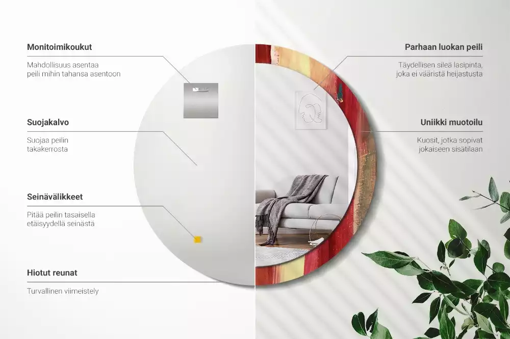 Miroir rond imprimé Image abstraite