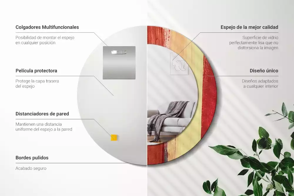 Miroir rond imprimé Image abstraite