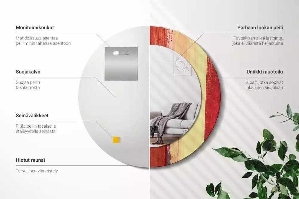 Miroir rond imprimé Image abstraite