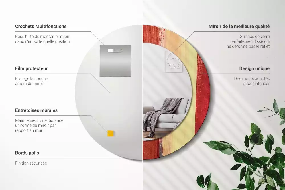 Miroir rond imprimé Image abstraite