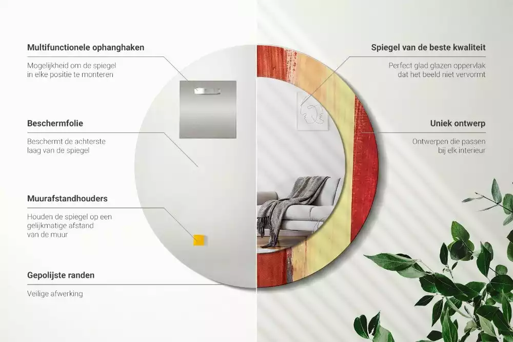 Miroir rond imprimé Image abstraite