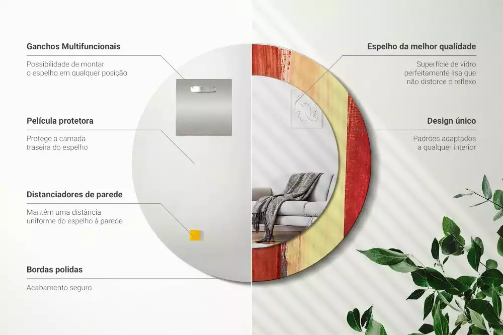 Miroir rond imprimé Image abstraite