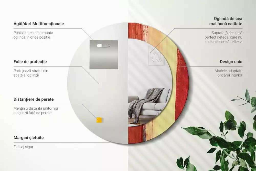 Miroir rond imprimé Image abstraite