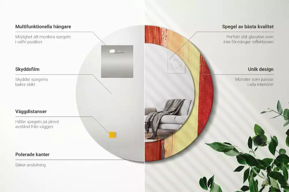 Miroir rond imprimé Image abstraite
