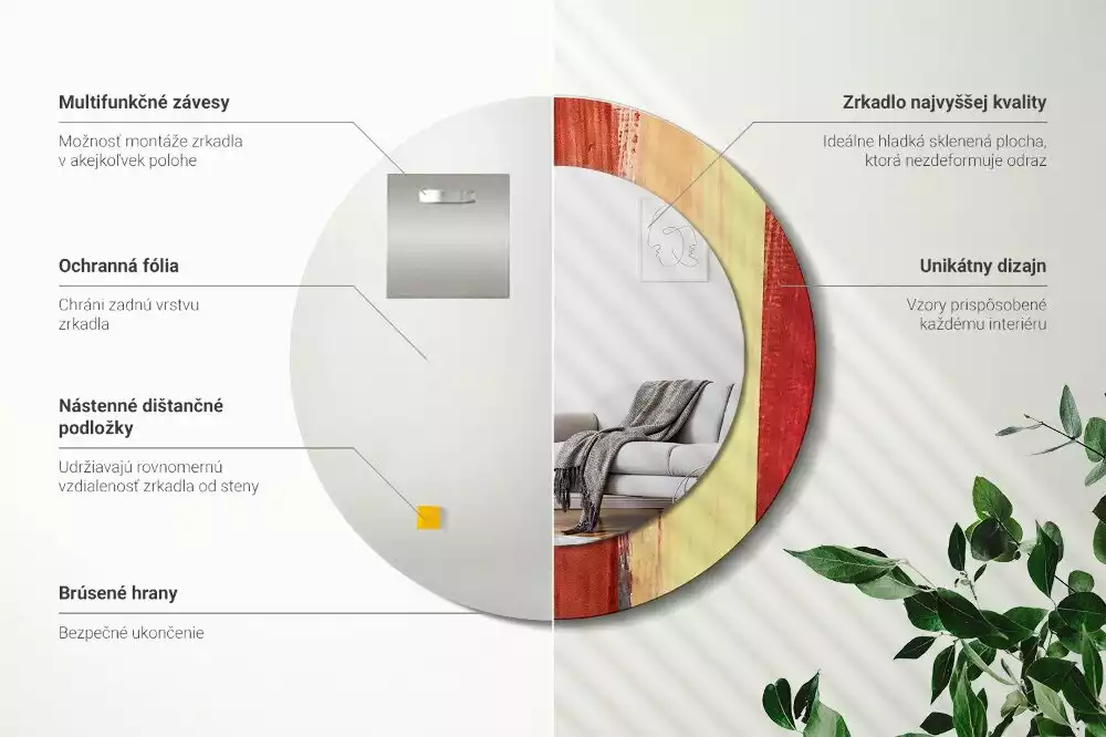 Miroir rond imprimé Image abstraite