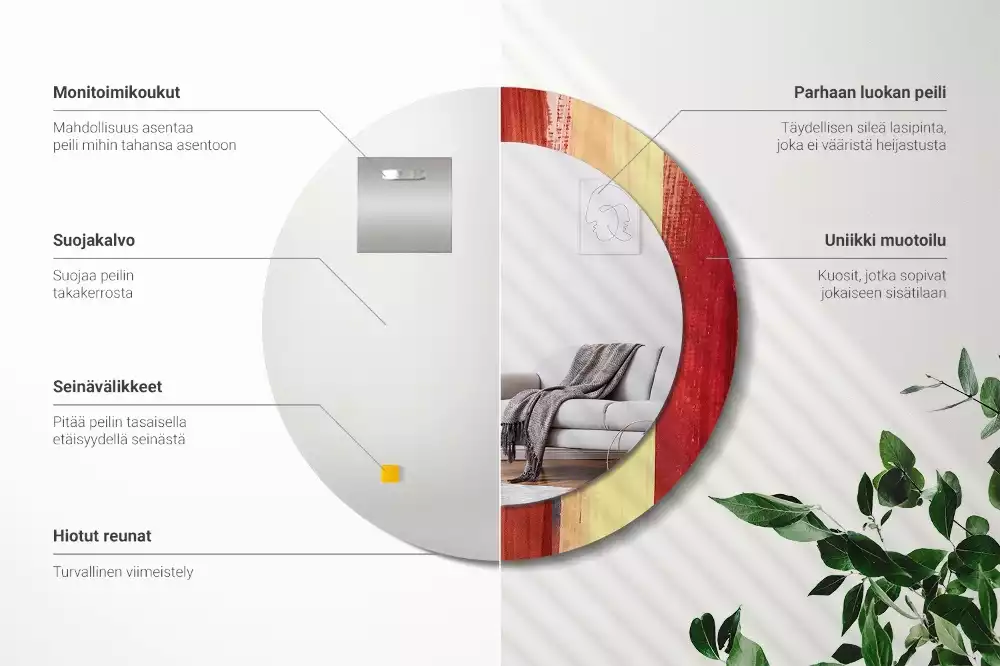 Miroir rond imprimé Image abstraite