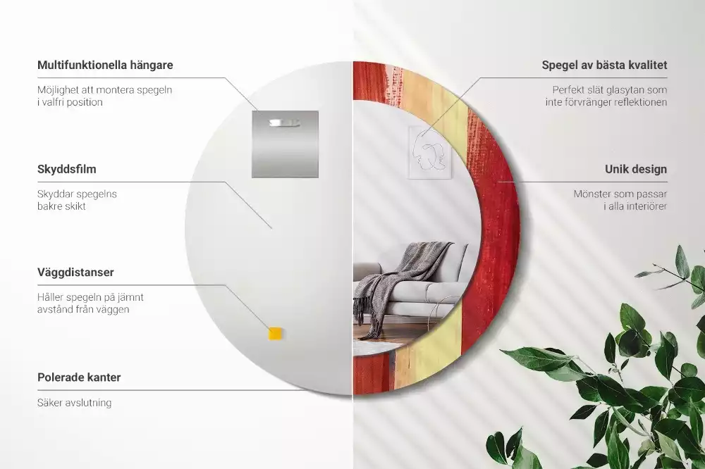 Miroir rond imprimé Image abstraite