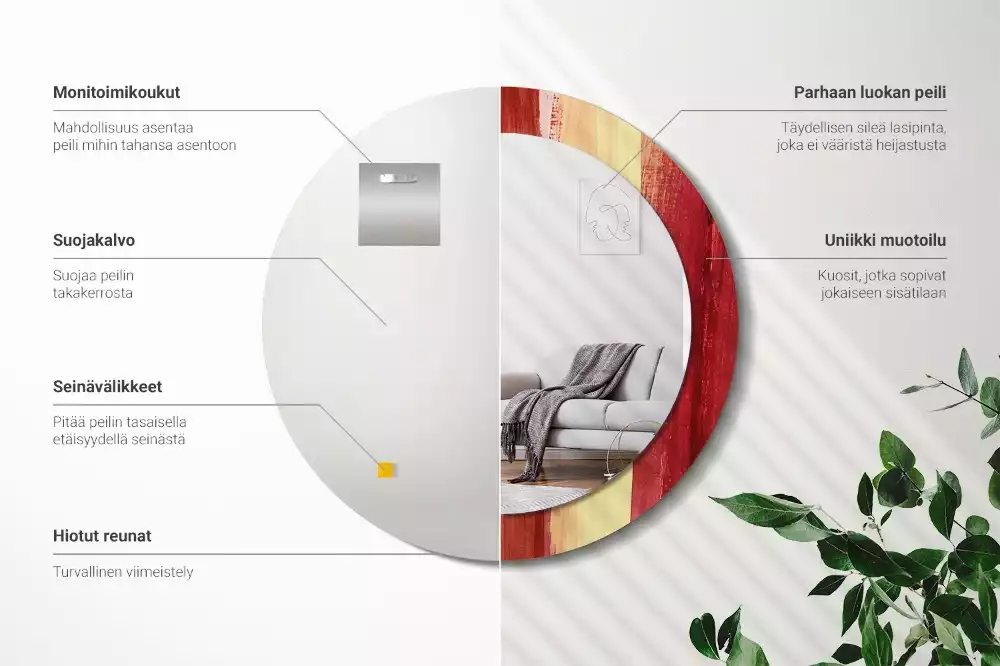 Miroir rond imprimé Image abstraite