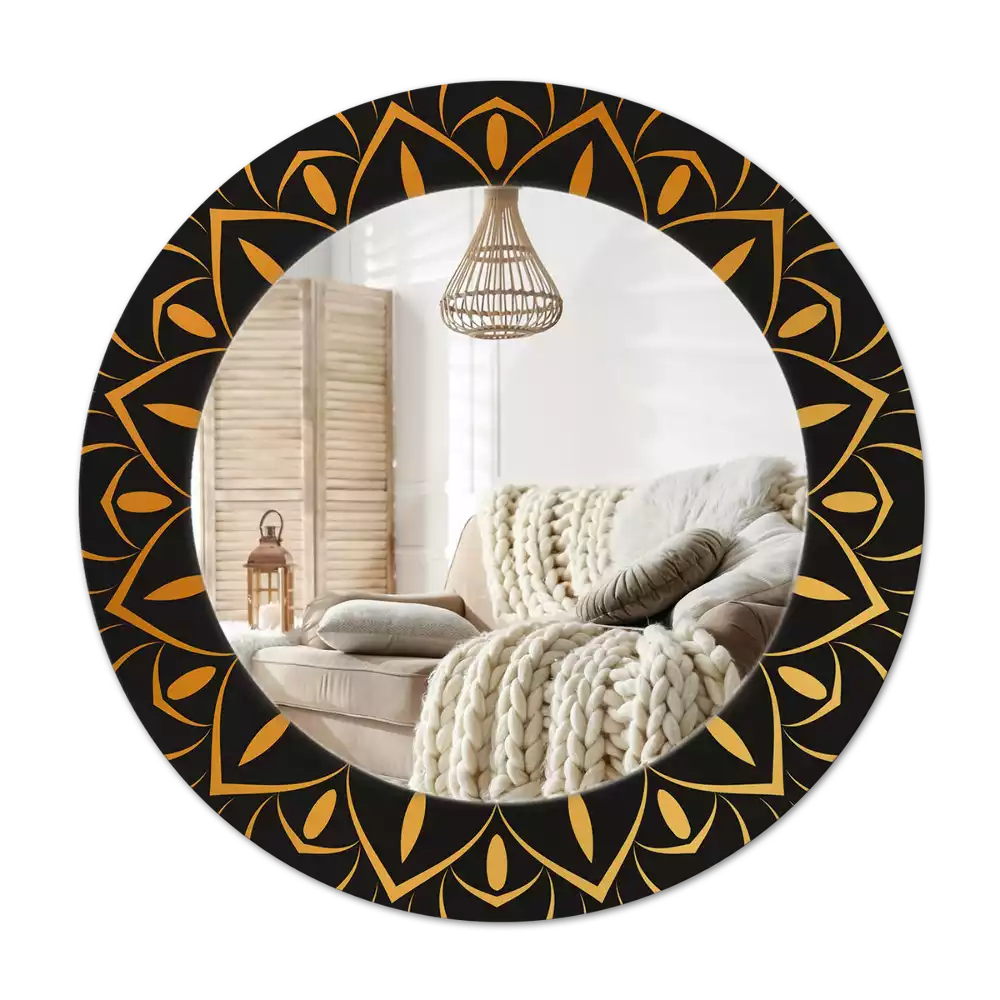 Miroir rond avec décoration Mandala
