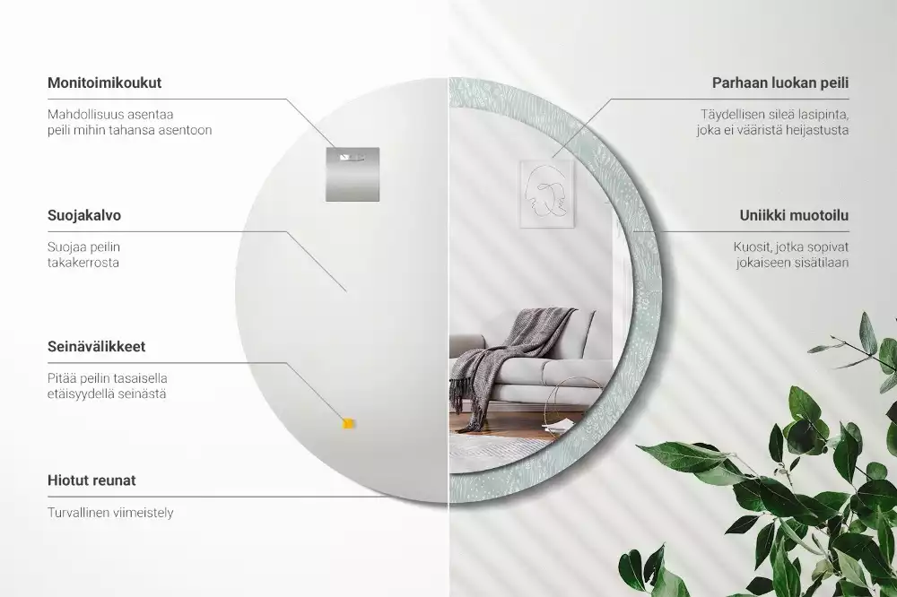 Miroir rond imprimé Escargot dans la prairie