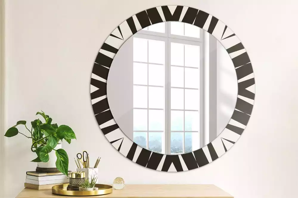 Miroir rond imprimé Abstraction géométrique
