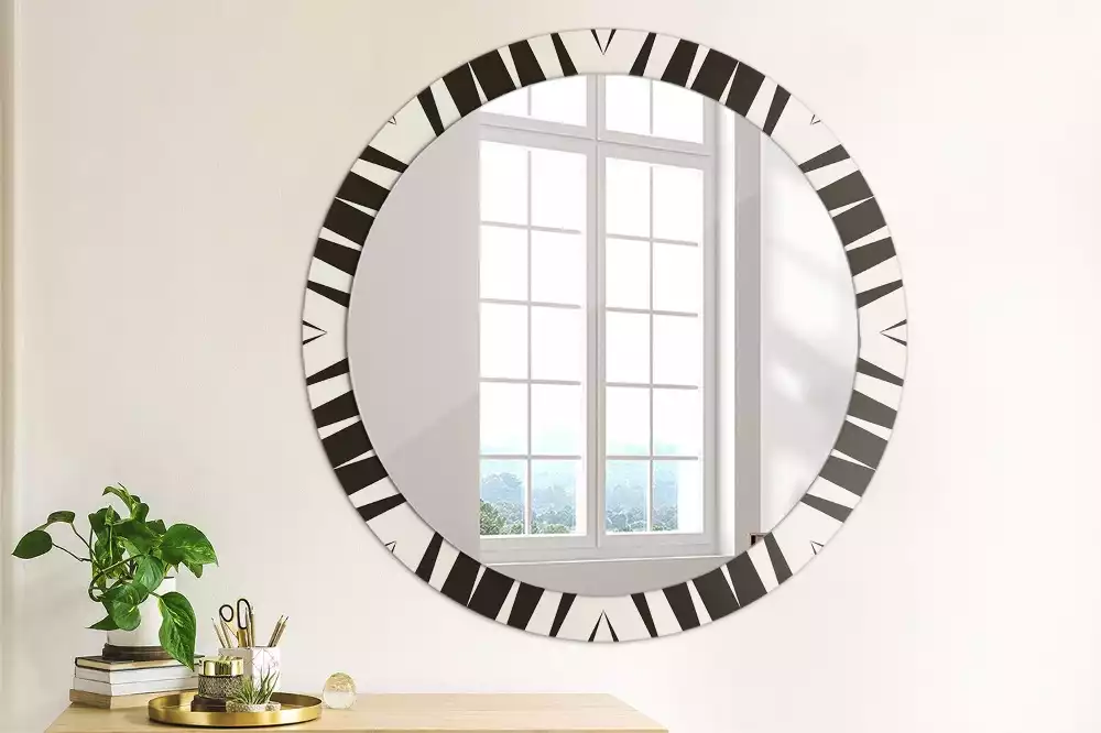 Miroir rond imprimé Abstraction géométrique