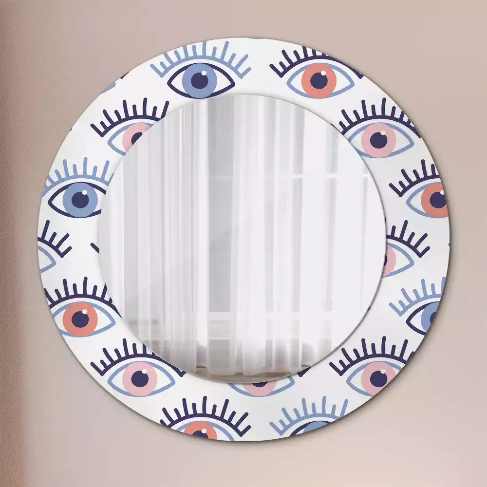 Miroir rond imprimé Yeux