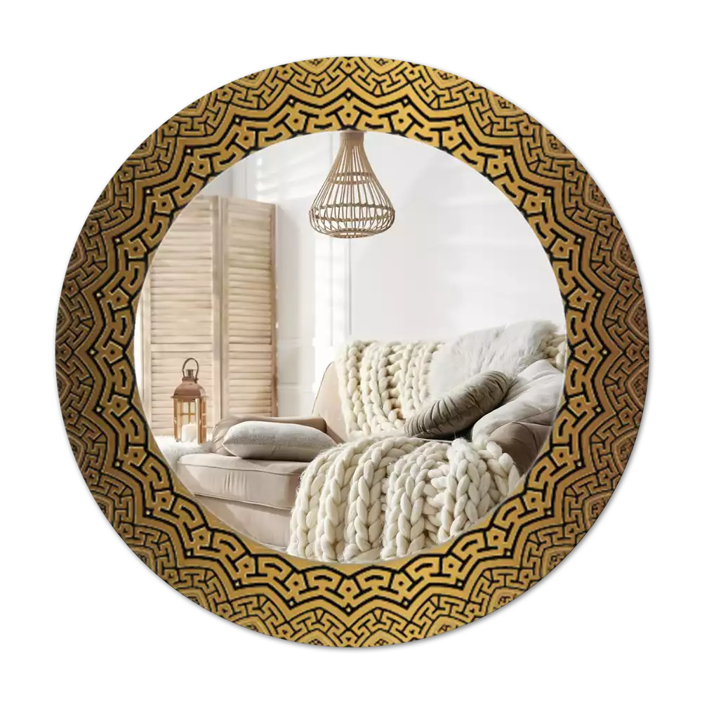 Miroir rond avec décoration Ornement grec