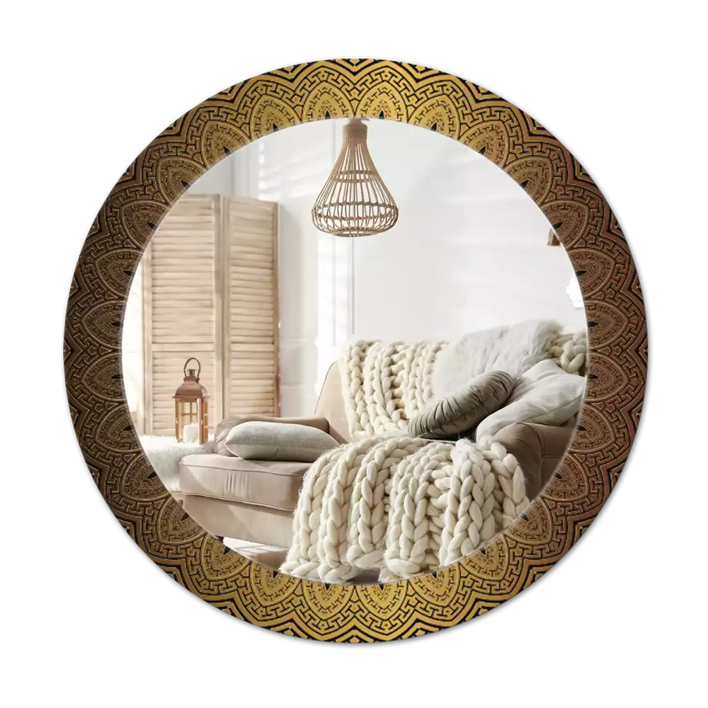 Miroir rond avec décoration Ornement grec