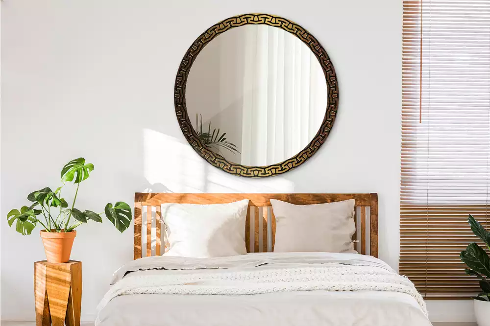 Miroir rond avec décoration Ornement grec