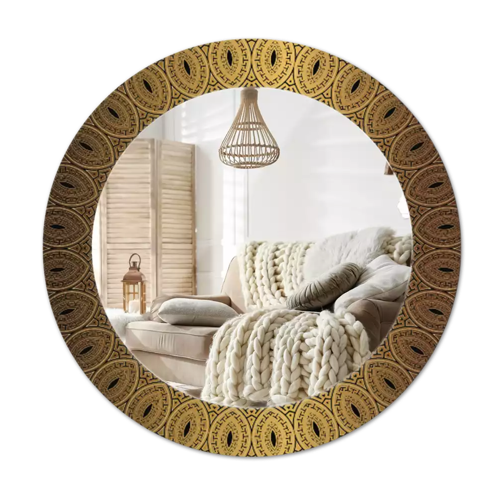 Miroir rond avec décoration Ornement grec