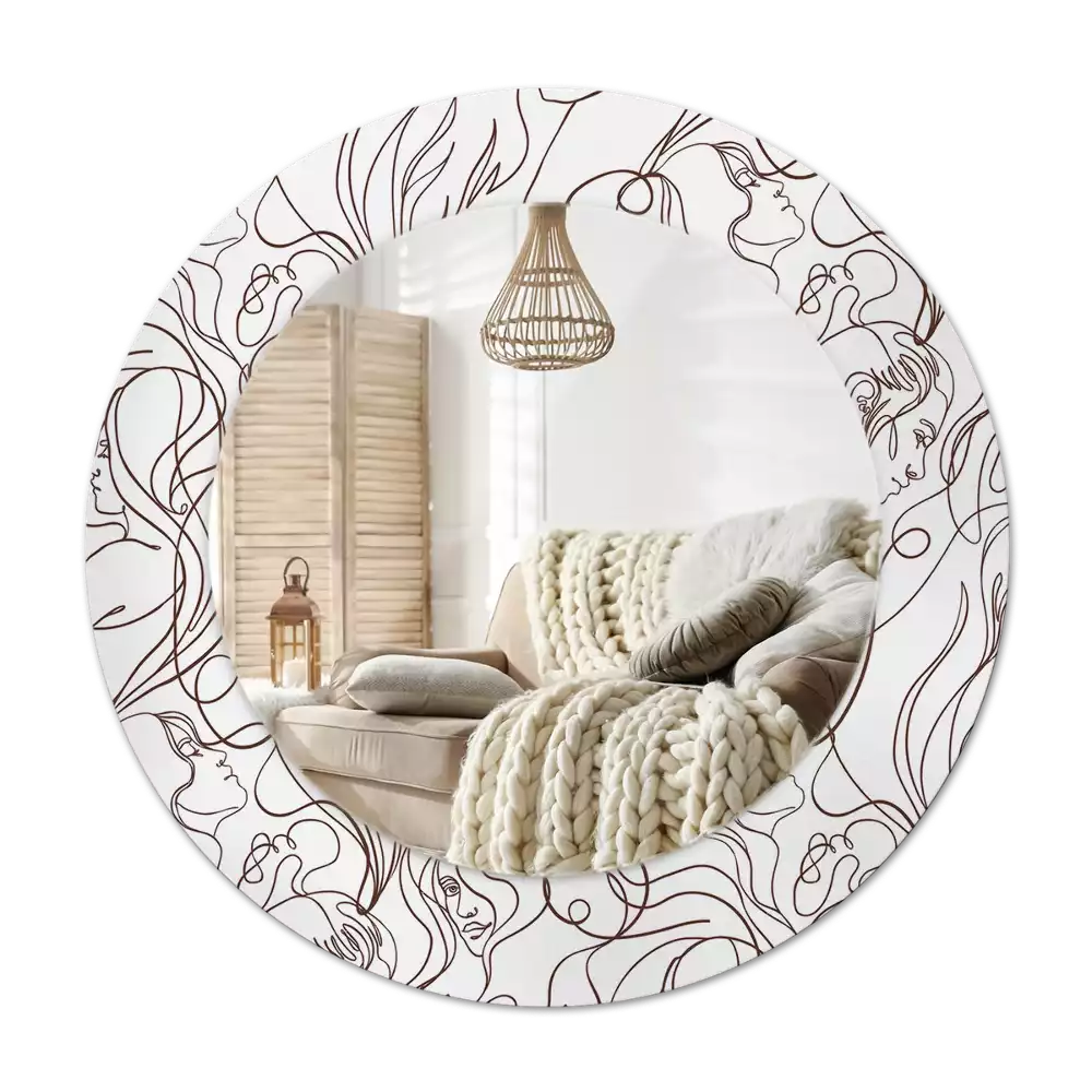 Miroir rond imprimé Visages en ligne