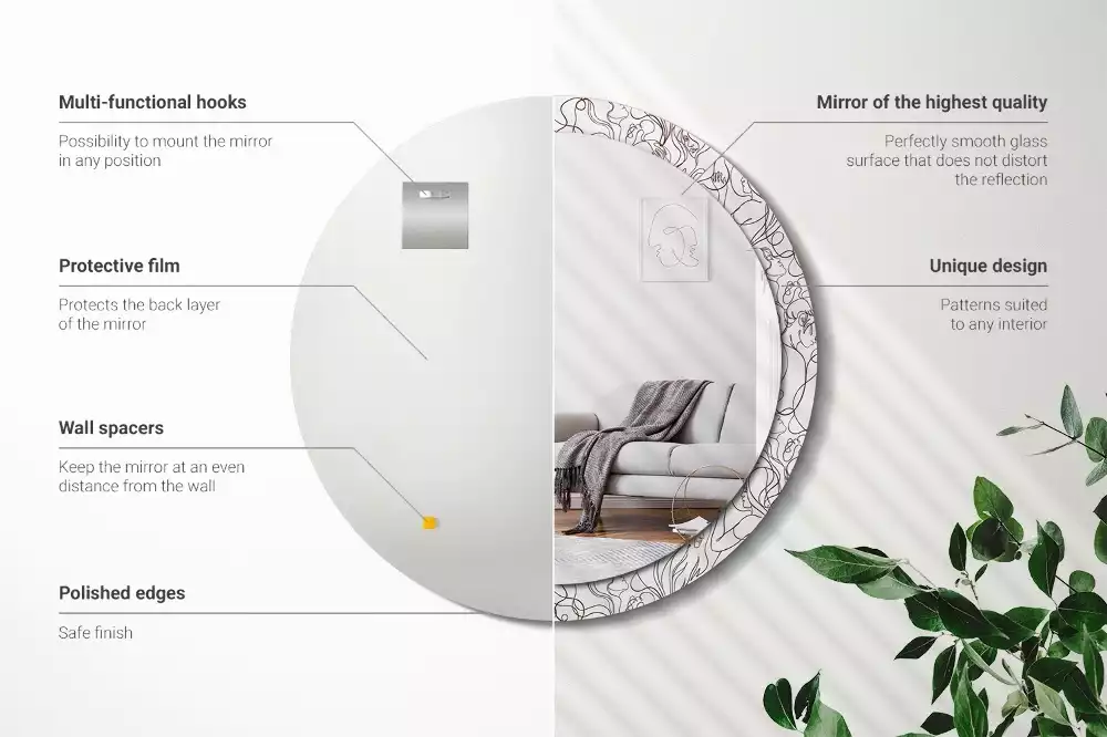 Miroir rond imprimé Visages en ligne