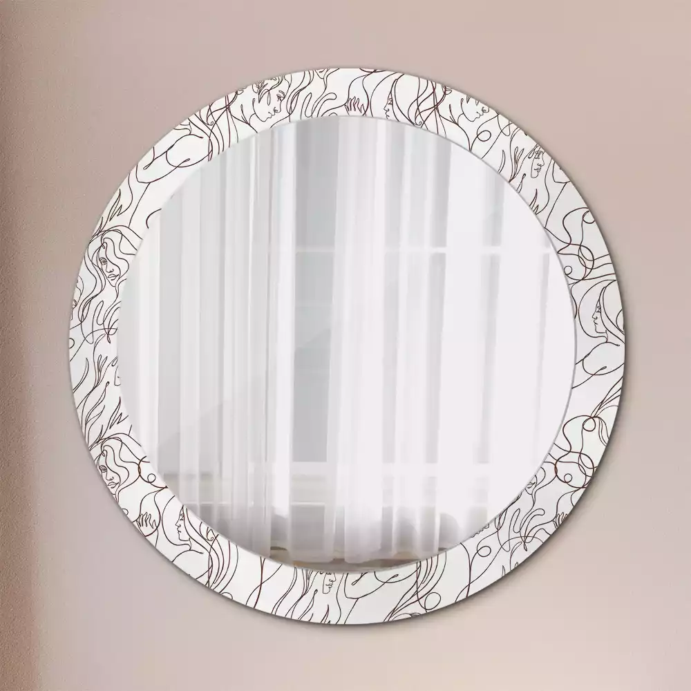 Miroir rond imprimé Visages en ligne