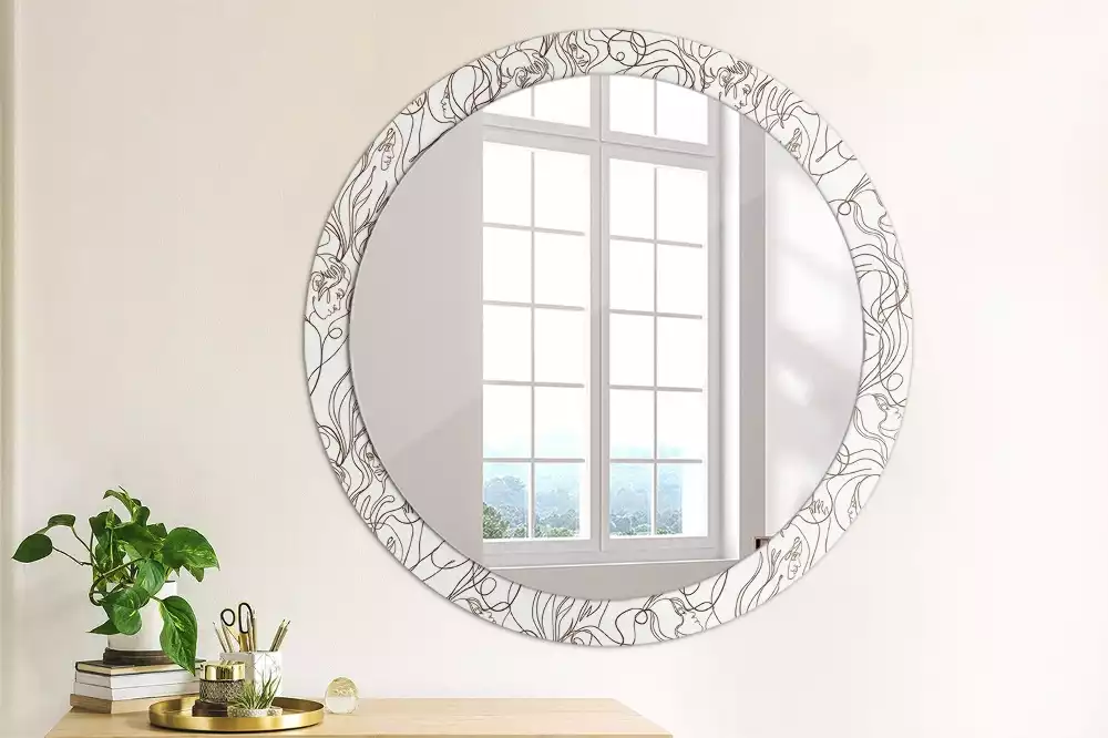 Miroir rond imprimé Visages en ligne