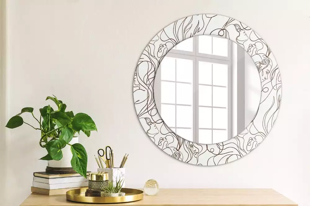 Miroir rond imprimé Visages en ligne