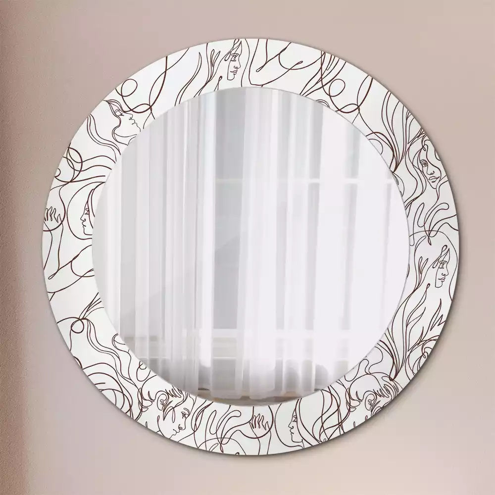 Miroir rond imprimé Visages en ligne