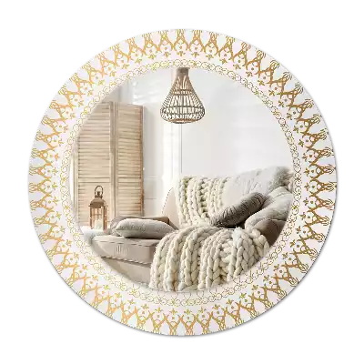 Miroir rond avec décoration Mandala indien
