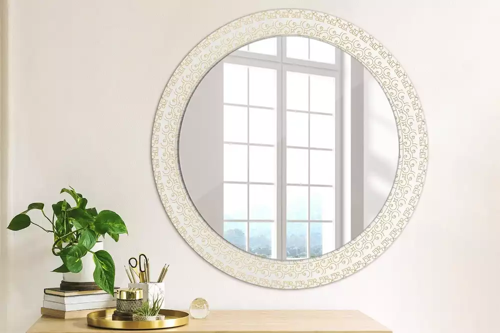 Miroir rond avec décoration Mandala indien