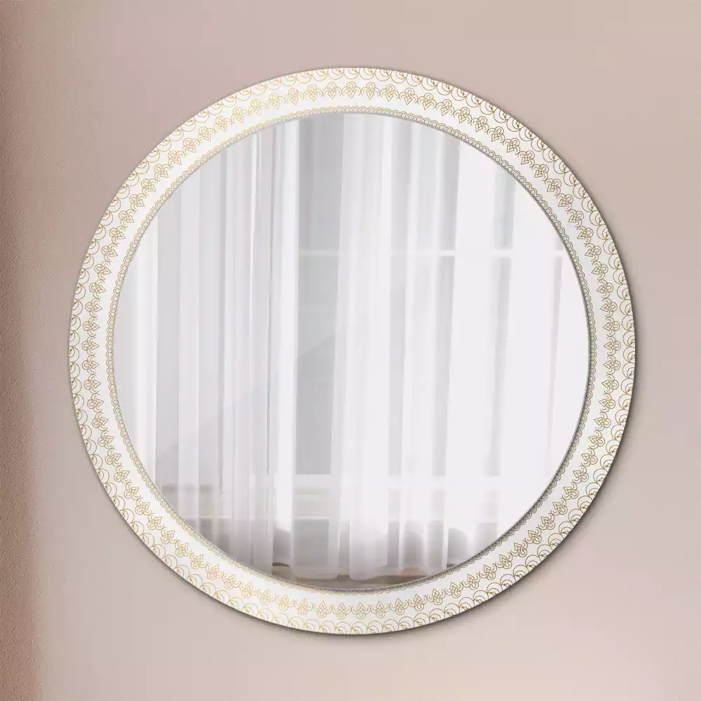 Miroir rond avec décoration Mandala indien