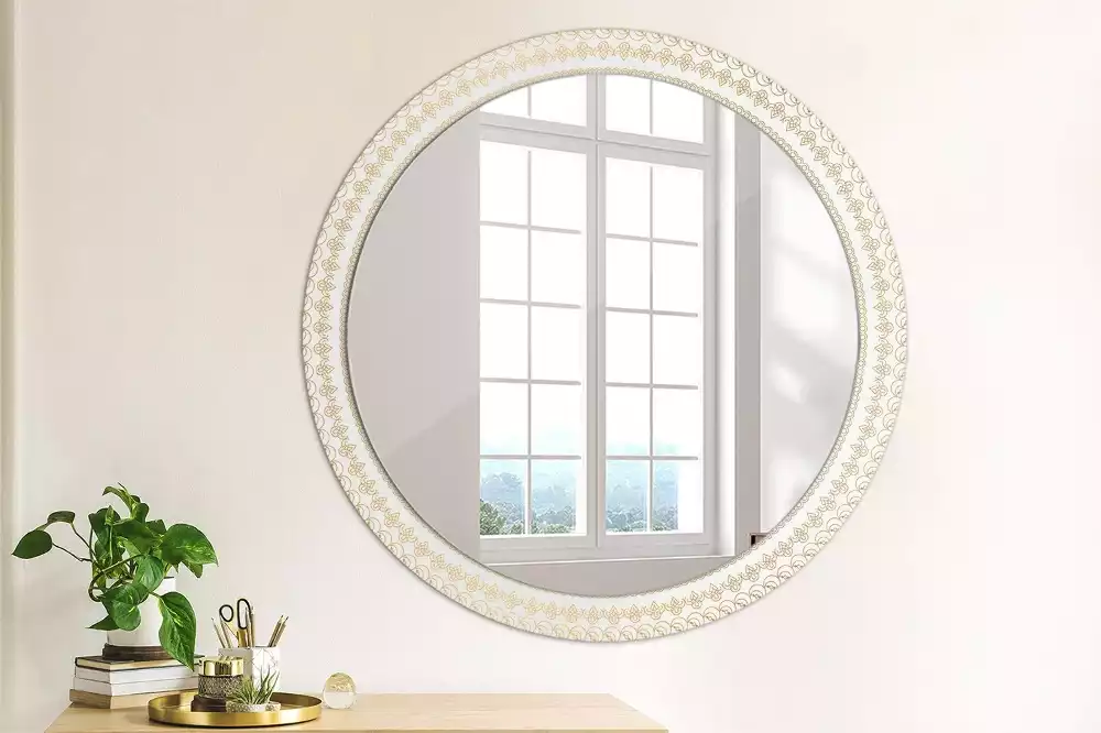 Miroir rond avec décoration Mandala indien