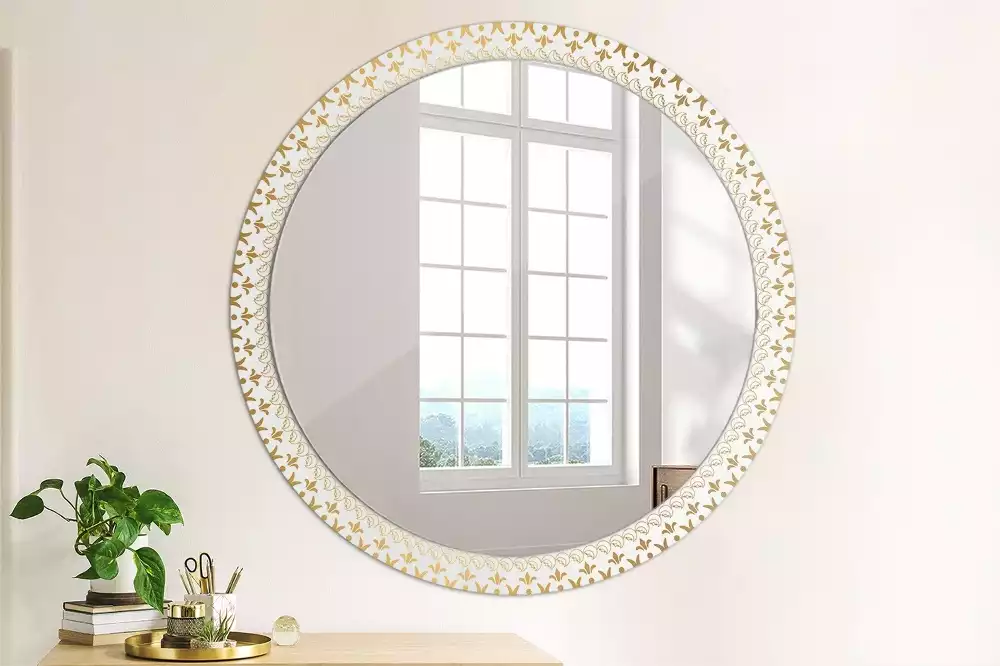 Miroir rond avec décoration Mandala indien