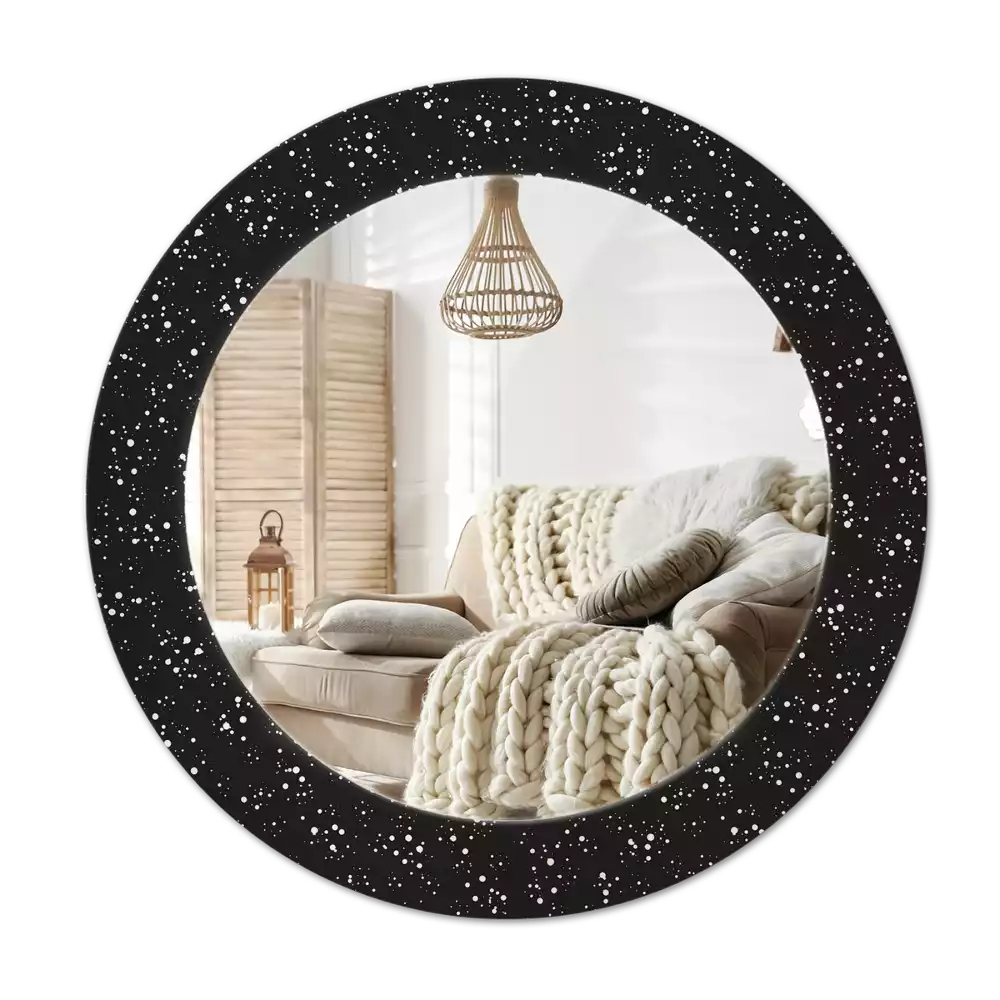 Miroir rond imprimé Pois chaotiques