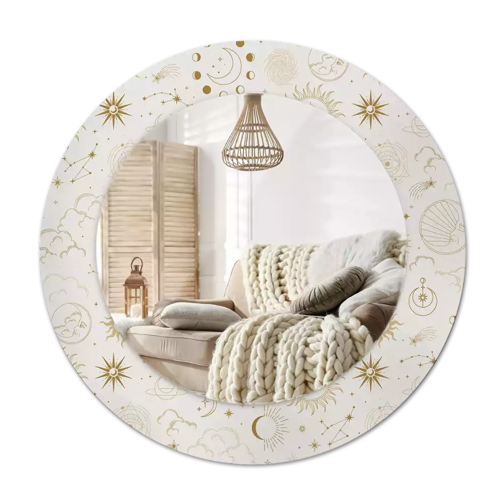 Miroir rond imprimé Motif mystique