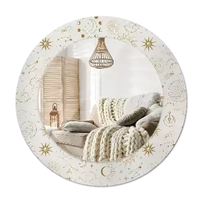 Miroir rond imprimé Motif mystique