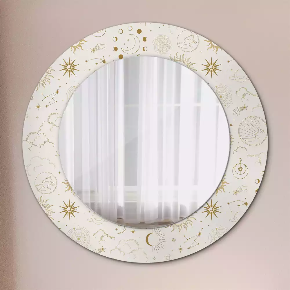 Miroir rond imprimé Motif mystique