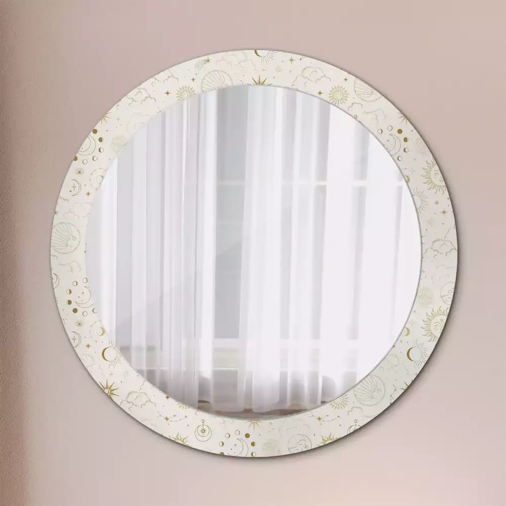 Miroir rond imprimé Motif mystique