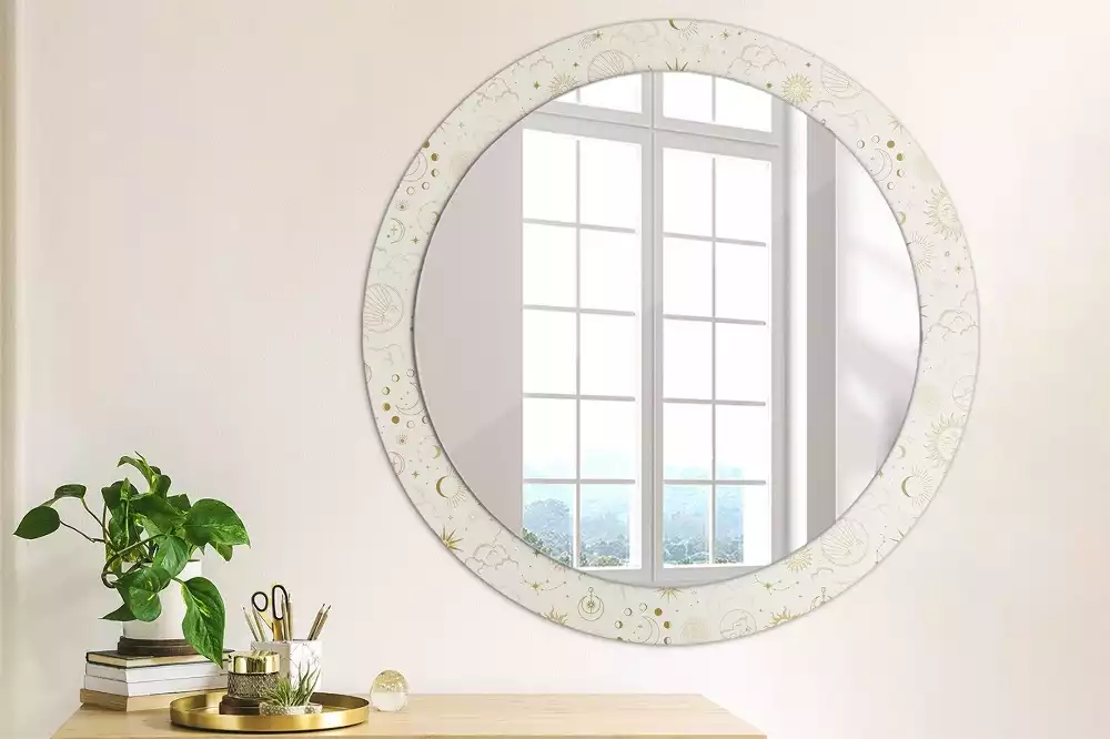 Miroir rond imprimé Motif mystique