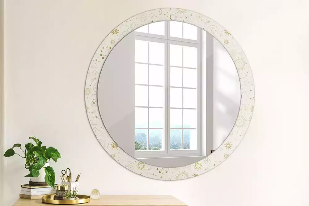 Miroir rond imprimé Motif mystique