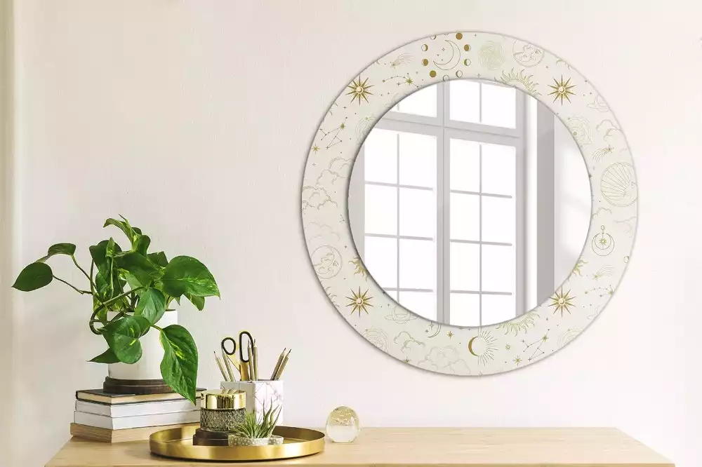 Miroir rond imprimé Motif mystique