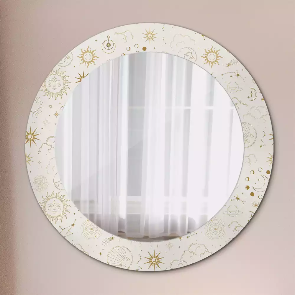 Miroir rond imprimé Motif mystique