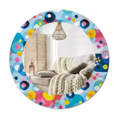 Miroir rond imprimé Cercles colorés