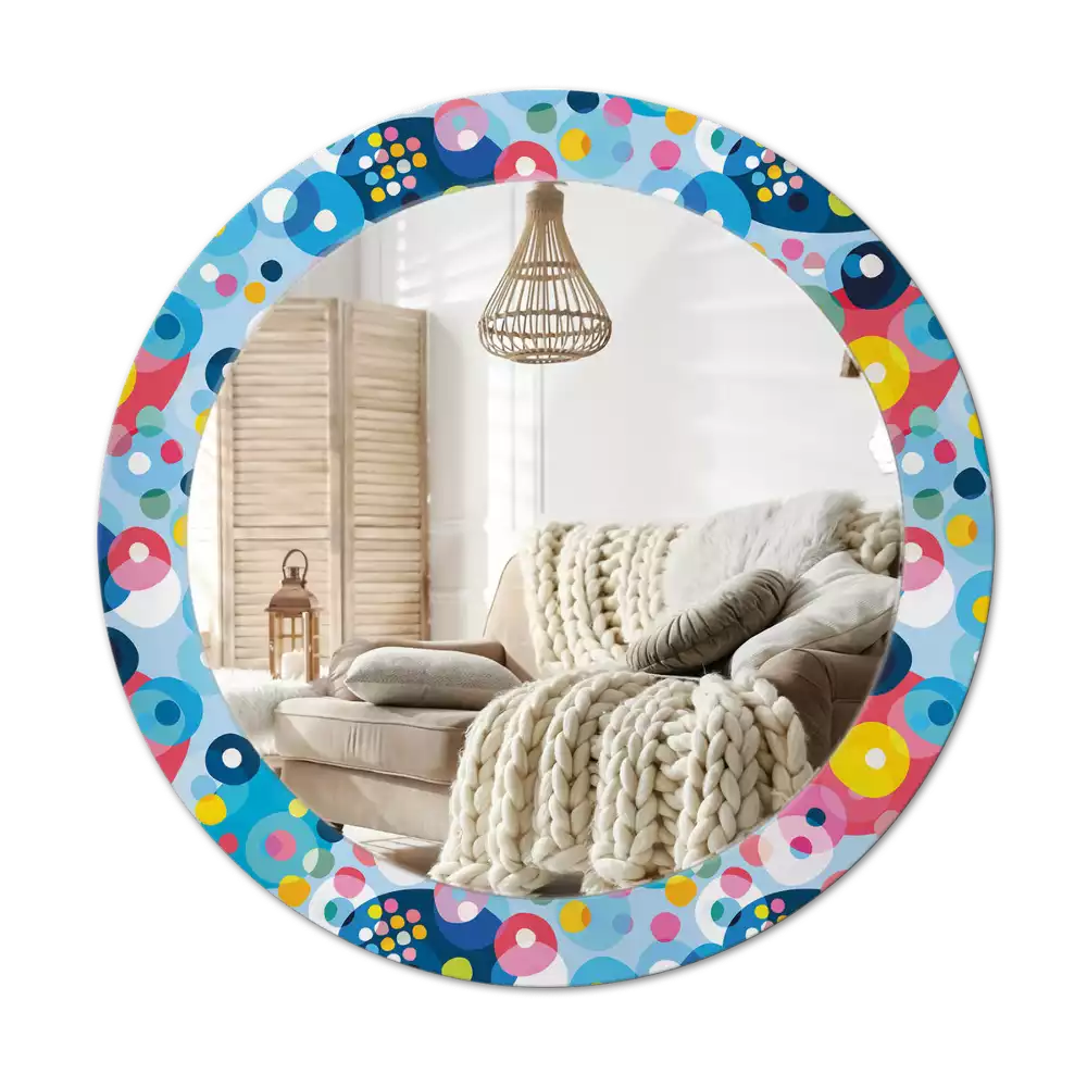 Miroir rond imprimé Cercles colorés