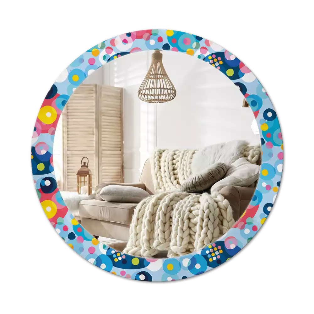 Miroir rond imprimé Cercles colorés